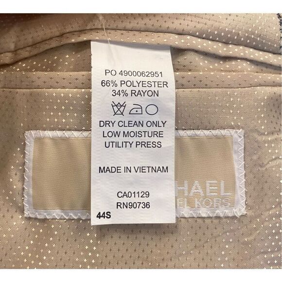 Michael Kors 2-Button Blazer Sz. 44S Houndstooth Check Lined Medium Weight - Picture 12 of 12